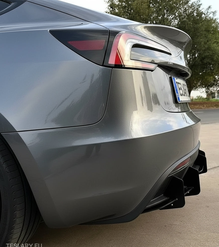 Tesla 3 Highland Rear Bumper Diffuser Body Kit - TESLARY Tesla Shop Accessories Europe Nederlands Ireland Deutschland Espana Alicante France Italia