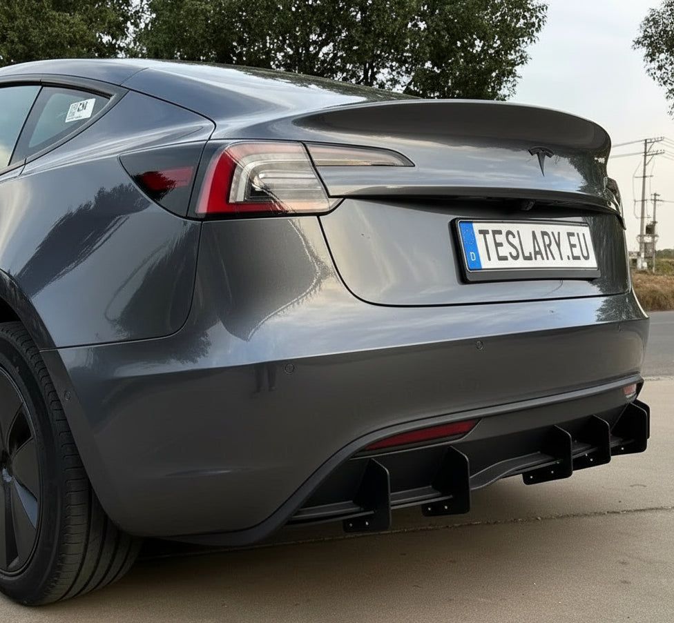 Tesla 3 Highland Rear Bumper Diffuser Body Kit - TESLARY Tesla Shop Accessories Europe Nederlands Ireland Deutschland Espana Alicante France Italia