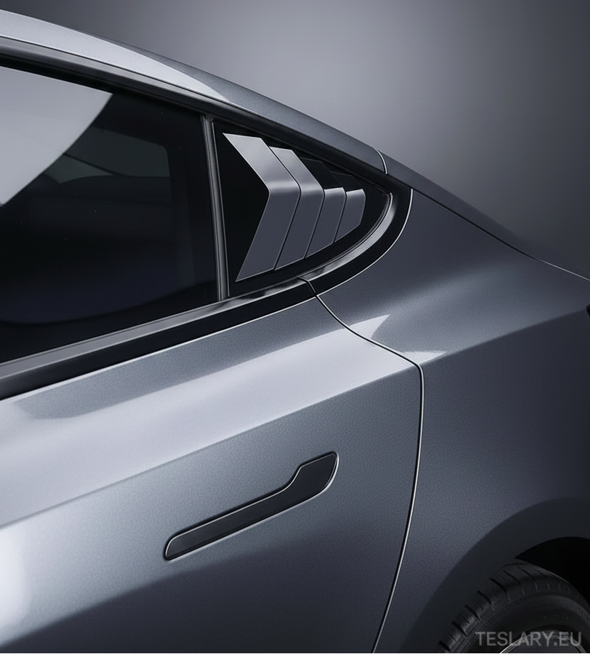 Tesla Model 3 Window Louver Sports Panels for Side Carbon Black or Black Matte or Gloss Buy from Europes TESLARY.EU