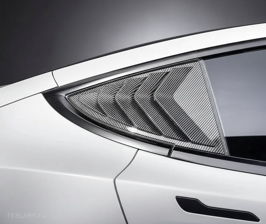 Tesla 3 Highland Sports Style Rear Side Windows Splitter ( 2 Pieces ) - TESLARY Tesla Shop Accessories Europe Nederlands Ireland Deutschland Espana Alicante France Italia