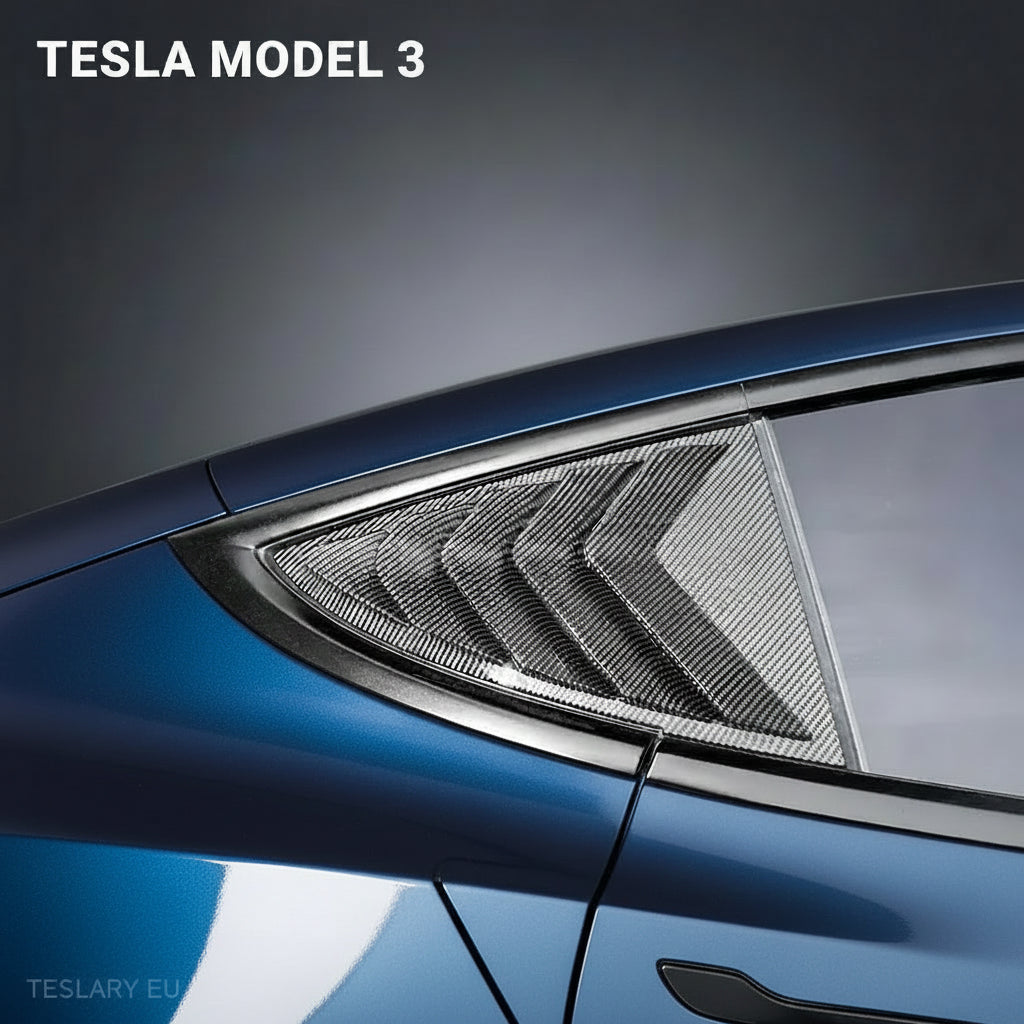 Tesla 3 Highland Sports Style Rear Side Windows Splitter ( 2 Pieces ) - TESLARY Tesla Shop Accessories Europe Nederlands Ireland Deutschland Espana Alicante France Italia