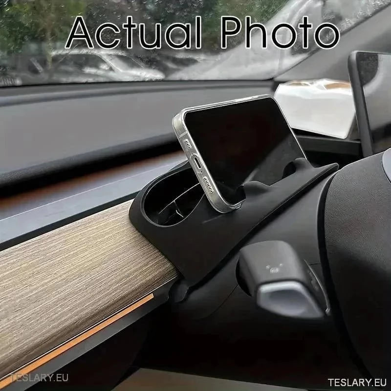 Tesla 3 / Y Phone & Dash Storage Organiser ( Steering Wheel ) - TESLARY Tesla Shop Accessories Europe Nederlands Dublin Cork Ireland Deutschland Espana Alicante France Italia