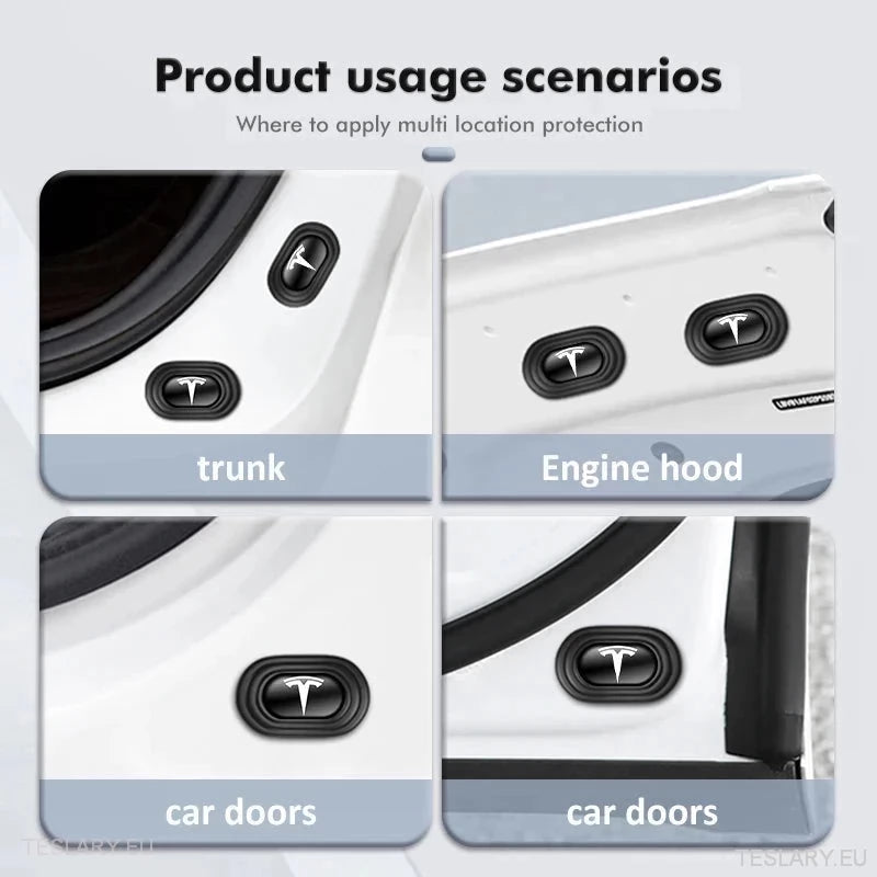 Tesla 3 Y S X Sound Reducing Shock Absorber Pads with Logo - 12 Pack - TESLARY Tesla Shop Accessories Europe Nederlands Ireland Deutschland Espana Alicante France Italia