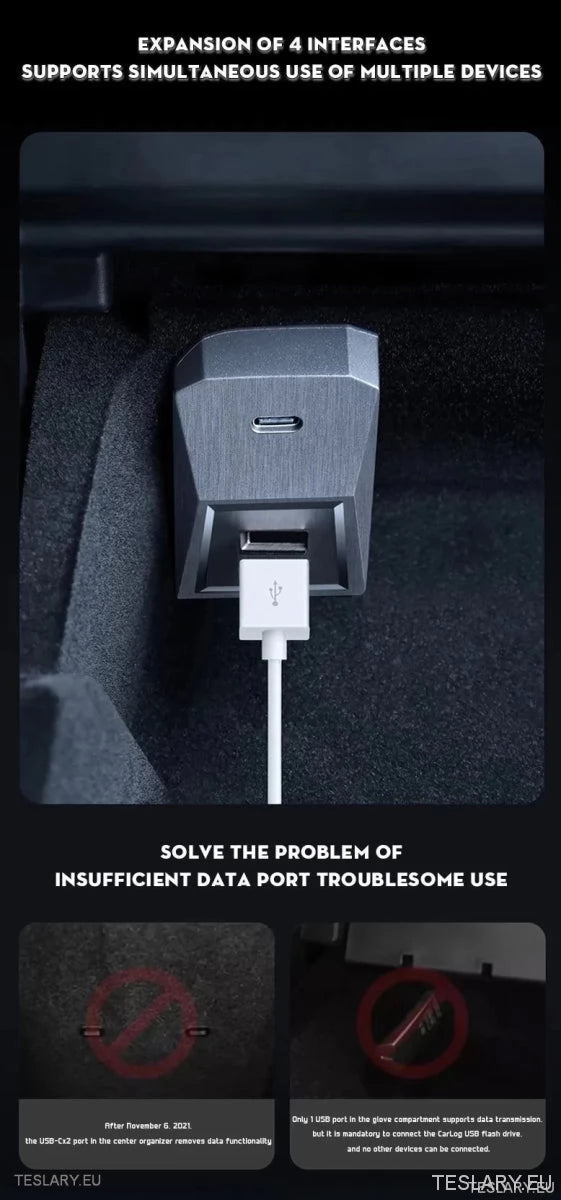 Tesla 3/Y Glove Box Docking Station ( LEFT HAND DRIVE ONLY ) - TESLARY Tesla Shop Accessories Europe Nederlands Ireland Deutschland Espana Alicante France Italia