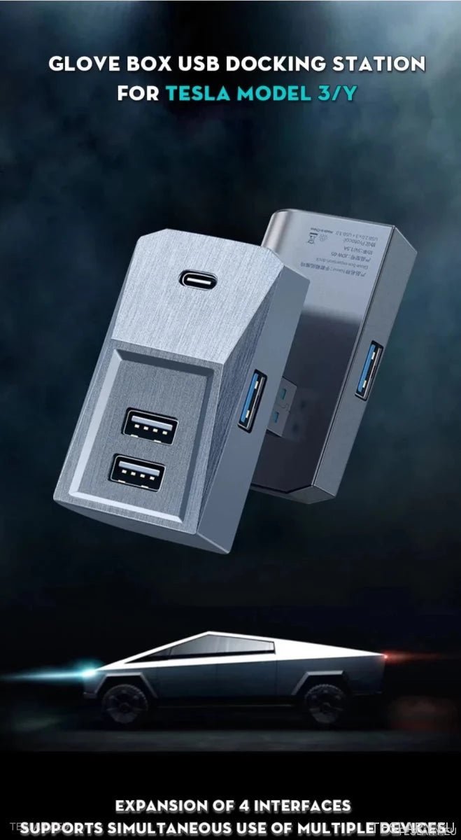 Tesla 3/Y Glove Box Docking Station ( LEFT HAND DRIVE ONLY ) - TESLARY Tesla Shop Accessories Europe Nederlands Ireland Deutschland Espana Alicante France Italia