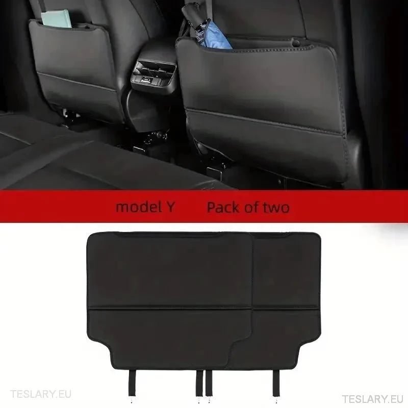 Tesla 3/Y Seat Back Anti Kick Pads & Storage ( TWIN PACK ) - TESLARY Tesla Shop Accessories Europe Nederlands Ireland Deutschland Espana Alicante France Italia