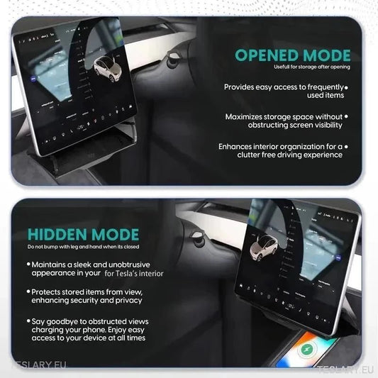 Tesla 3/Y Under Screen Storage Organiser - TESLARY Tesla Shop Accessories Europe Nederlands Ireland Deutschland Espana Alicante France Italia
