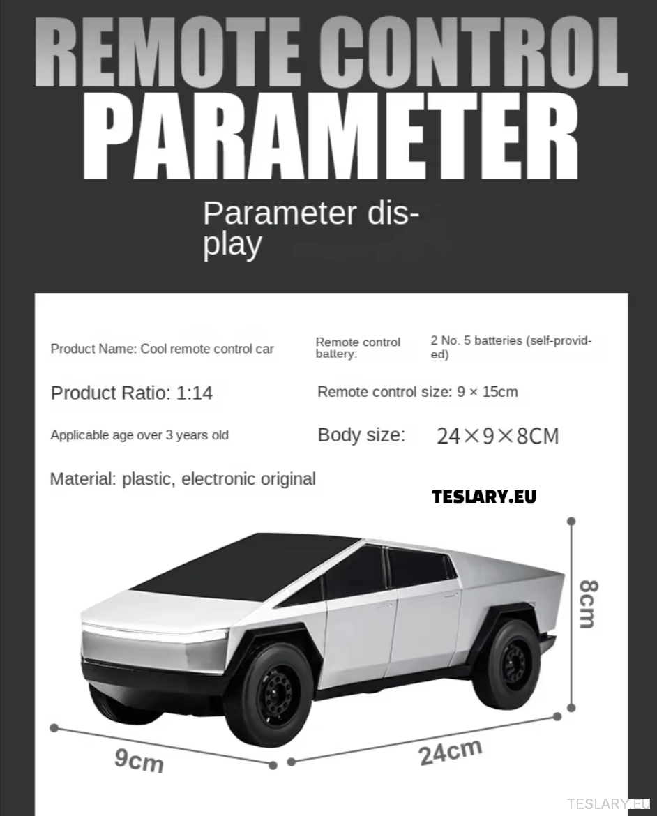 Tesla Cybertruck Remote Control Toy Car - TESLARY Tesla Shop Accessories Europe Nederlands Dublin Cork Ireland Deutschland Espana Alicante France Italia