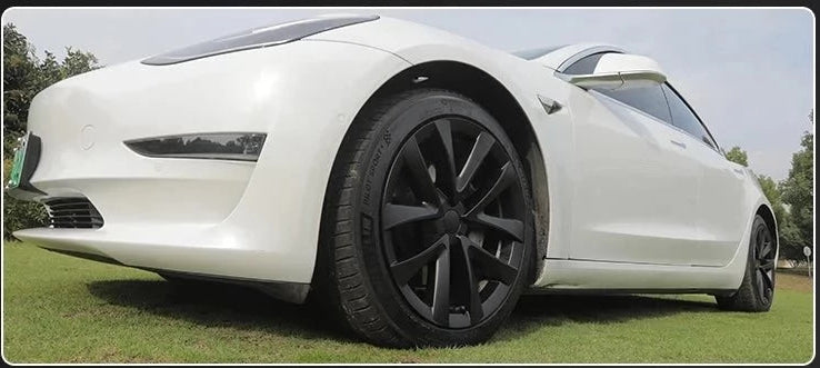 TESLA  MODEL 3 18" ARACHNID STYLE WHEEL COVERS -TESLARY.IE Tesla Shop Europe