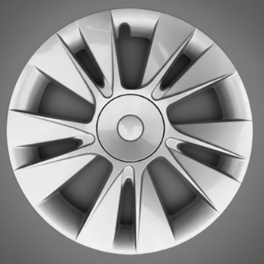 Tesla Model 3 (2019 - 2023) 18" Concave Style Bright Silvery Durable ABS Material - TESLARY Tesla Shop Accessories Europe Nederlands Dublin Cork Ireland Deutschland Espana Alicante France Italia