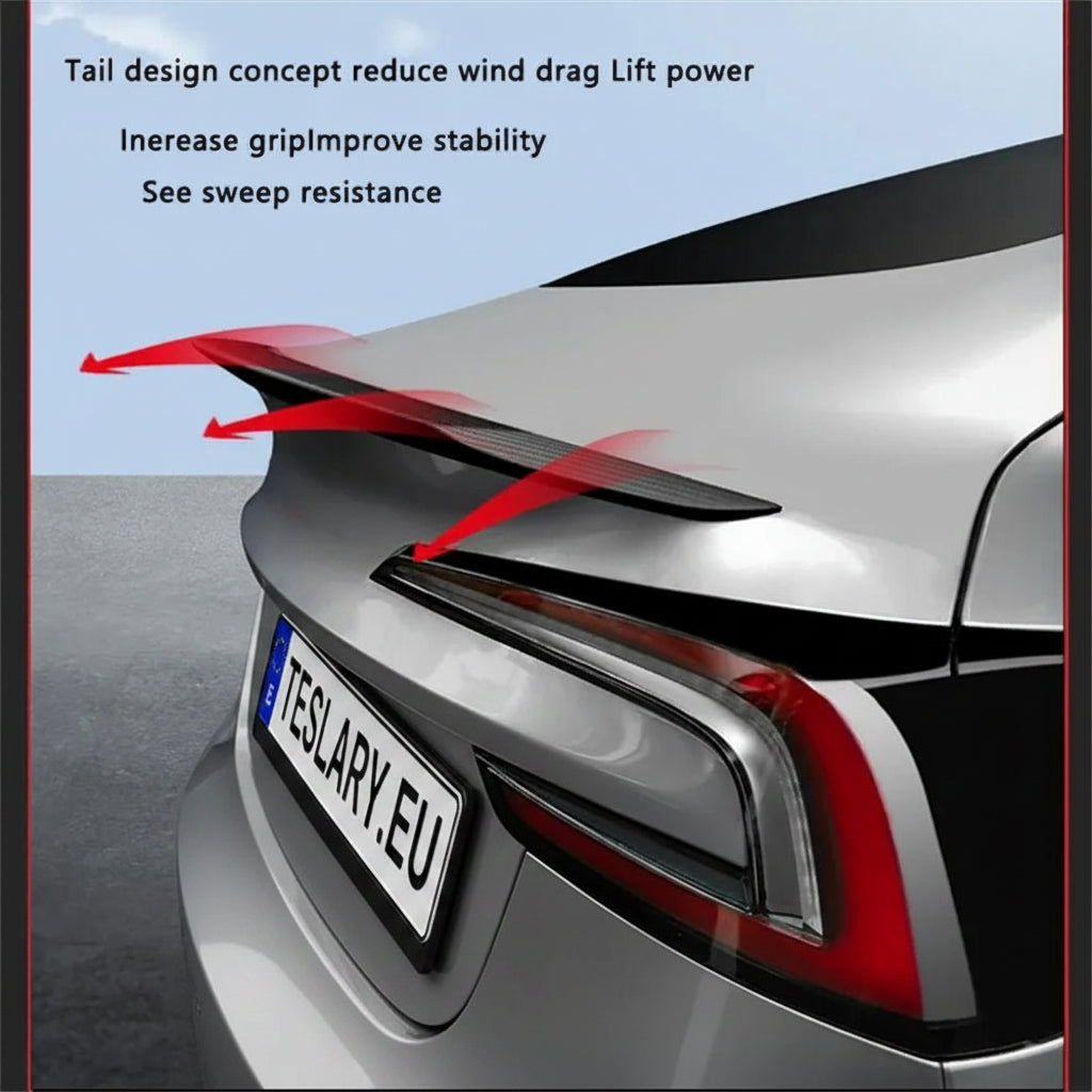 Tesla Model 3+ Highland 2024 Onwards 100% Real Carbon Fiber Rear Trunk Spoiler - TESLARY Tesla Shop Accessories Europe Nederlands Dublin Cork Ireland Deutschland Espana Alicante France Italia