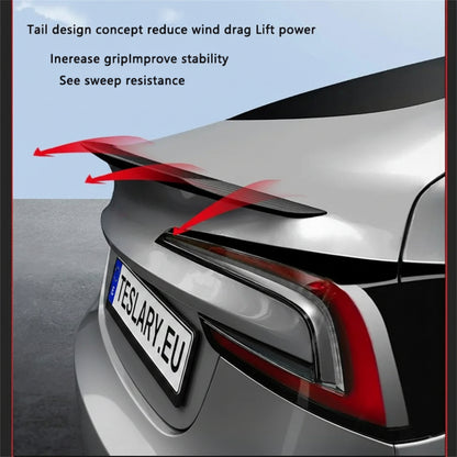 Tesla Model 3+ Highland 2024 Onwards 100% Real Carbon Fiber Rear Trunk Spoiler - TESLARY Tesla Shop Accessories Europe Nederlands Dublin Cork Ireland Deutschland Espana Alicante France Italia