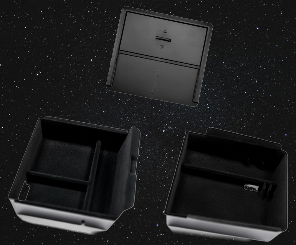 Tesla Model 3+ Highland Accessories 3 Pack Front & Rear Trays & Hidden Storage - TESLARY Tesla Shop Accessories Europe Nederlands Dublin Cork Ireland Deutschland Espana Alicante France Italia
