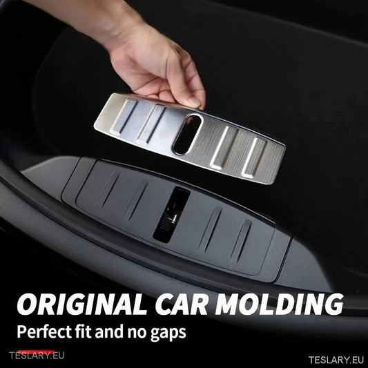 Tesla Model 3 Stainless Steel Trunk Lock Protector - TESLARY Tesla Shop Accessories Europe Nederlands Ireland Deutschland Espana Alicante France Italia