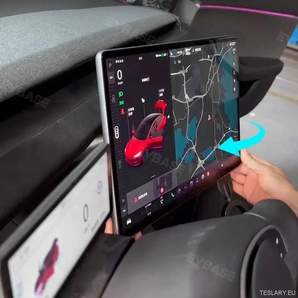 TESLA MODEL 3+ HIGHLAND TILT SWIVEL ROTATE CENTER SCREEN TESLA SHOP ACCESSORIES NEDERLANDS DEUTSCHLAND IRELAND