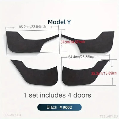 Tesla Model 3 / Y Anti Kick Protective Suede Door Panel Covers - TESLARY Tesla Shop Accessories Europe Nederlands Ireland Deutschland Espana Alicante France Italia