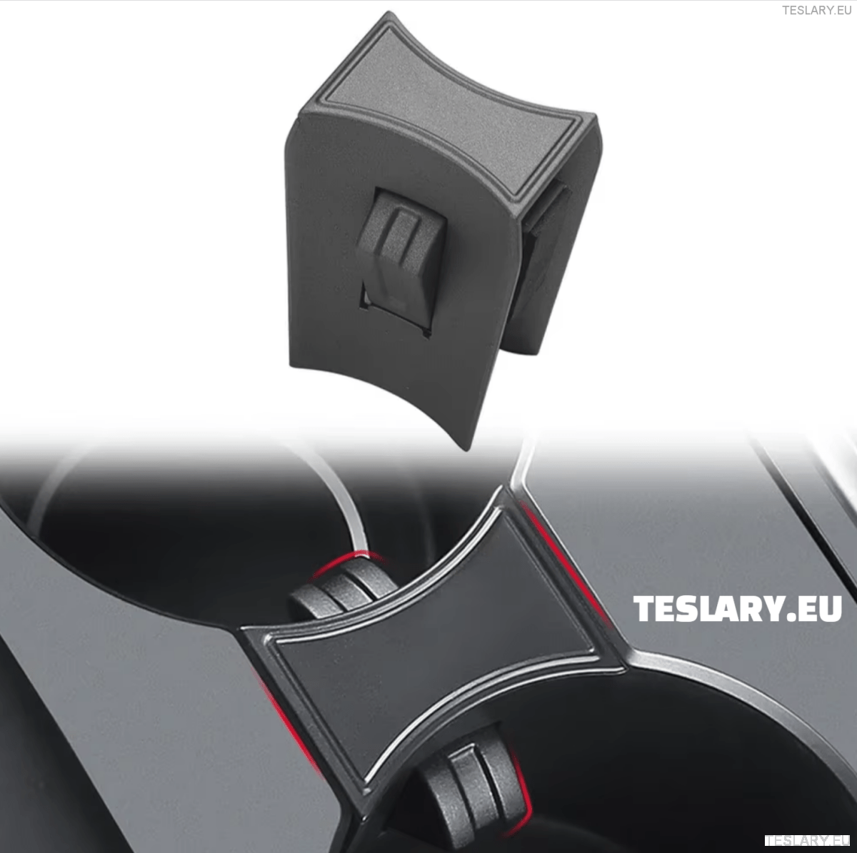 Tesla Model 3 / Y Centre Console Cup Holder Limiter to Stop Spills - TESLARY Tesla Shop Accessories Europe Nederlands Dublin Cork Ireland Deutschland Espana Alicante France Italia