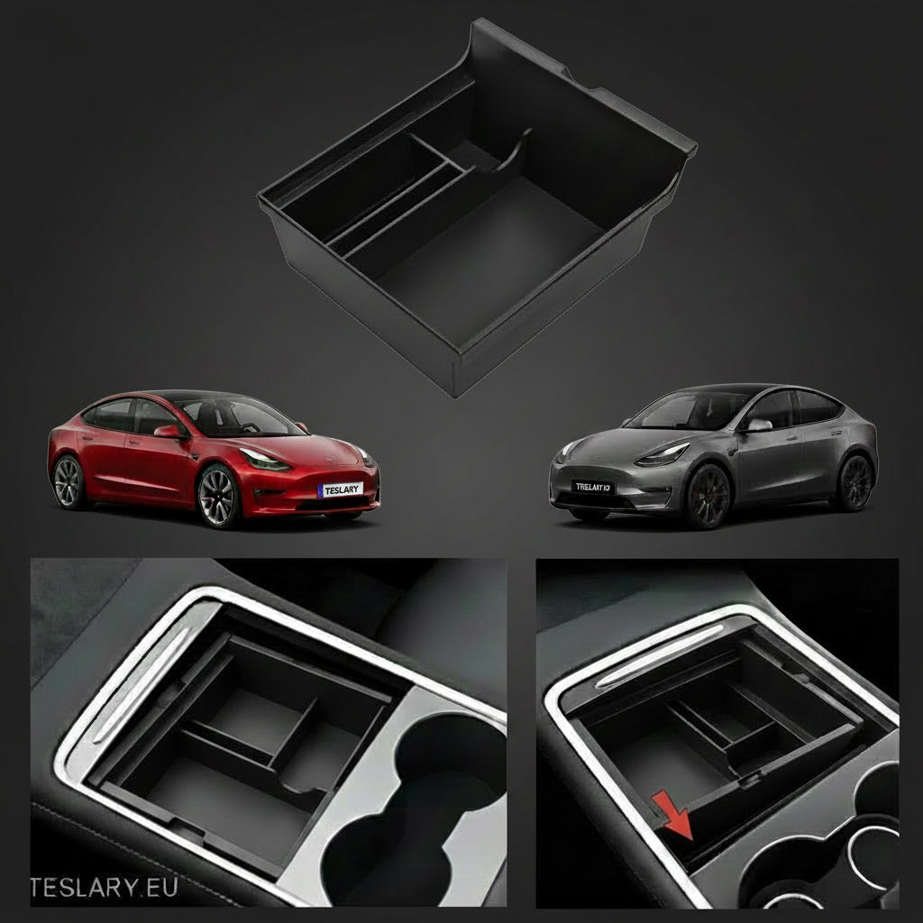Tesla Model 3 / Y Centre Console Front Organiser Tray -TESLARY.IE Tesla Shop Europe