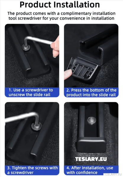 Tesla Model 3 / Y Seat Rail Protectors ( 4 Pieces ) UPGRADED 2025 VERSION - TESLARY Tesla Shop Accessories Europe Nederlands Dublin Cork Ireland Deutschland Espana Alicante France Italia
