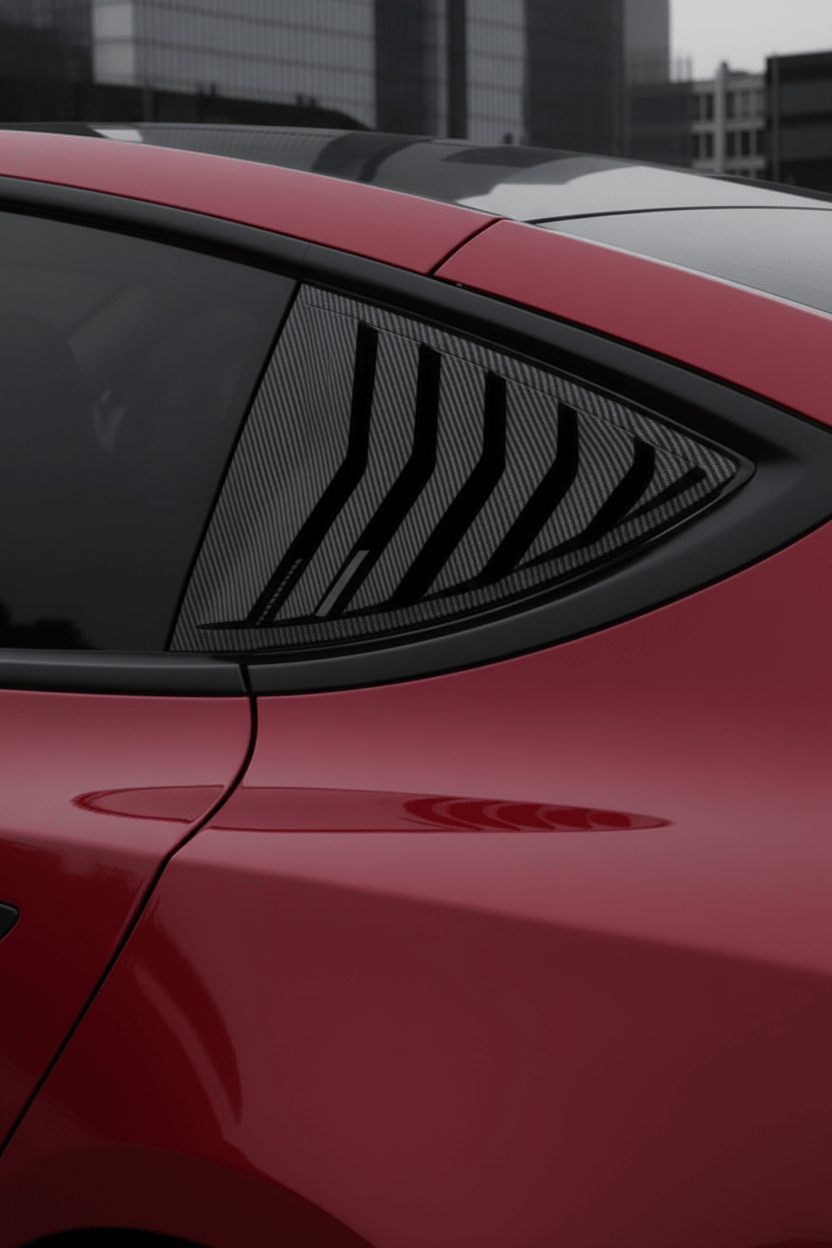 Tesla Model 3 / Y Sports Style Louver Side Windows Splitters ( 2 Pieces ) - TESLARY Tesla Shop Accessories Europe Nederlands Dublin Cork Ireland Deutschland Espana Alicante France Italia