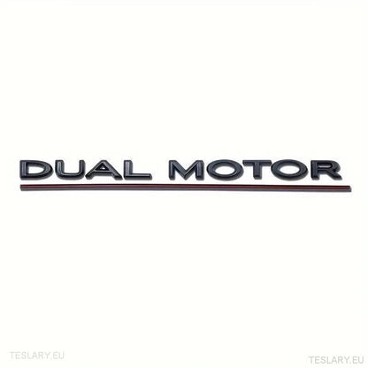 Tesla Model 3/Y Dual Motor Logo Emblem - Tesla Shop Europe - TESLARY.IE Ireland - France boutique- Deutschland Geschäft- España comercio - Nederland winkel- TESLARY.IE