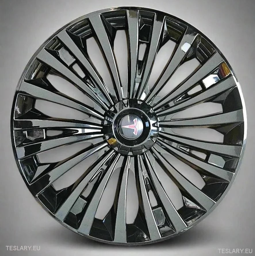 Tesla Model Y 19" Full Coverage Cyclone Wheel Covers - Gloss Black - TESLARY Tesla Shop Accessories Europe Nederlands Dublin Cork Ireland Deutschland Espana Alicante France Italia