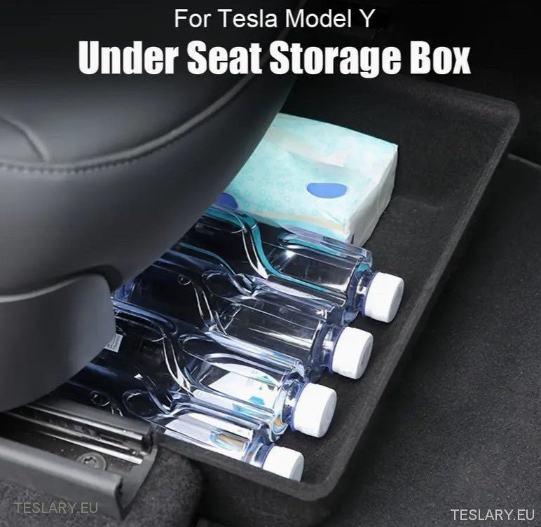 Tesla Model Y Front & Rear Seat Tray Drawer Organisers - TESLARY Tesla Shop Accessories Europe Nederlands Dublin Cork Ireland Deutschland Espana Alicante France Italia