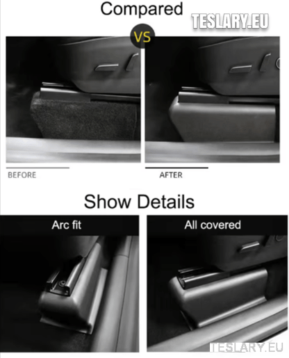 Tesla Model Y Full 9 Piece Seat Rail Protection Kit - TESLARY Tesla Shop Accessories Europe Nederlands Dublin Cork Ireland Deutschland Espana Alicante France Italia