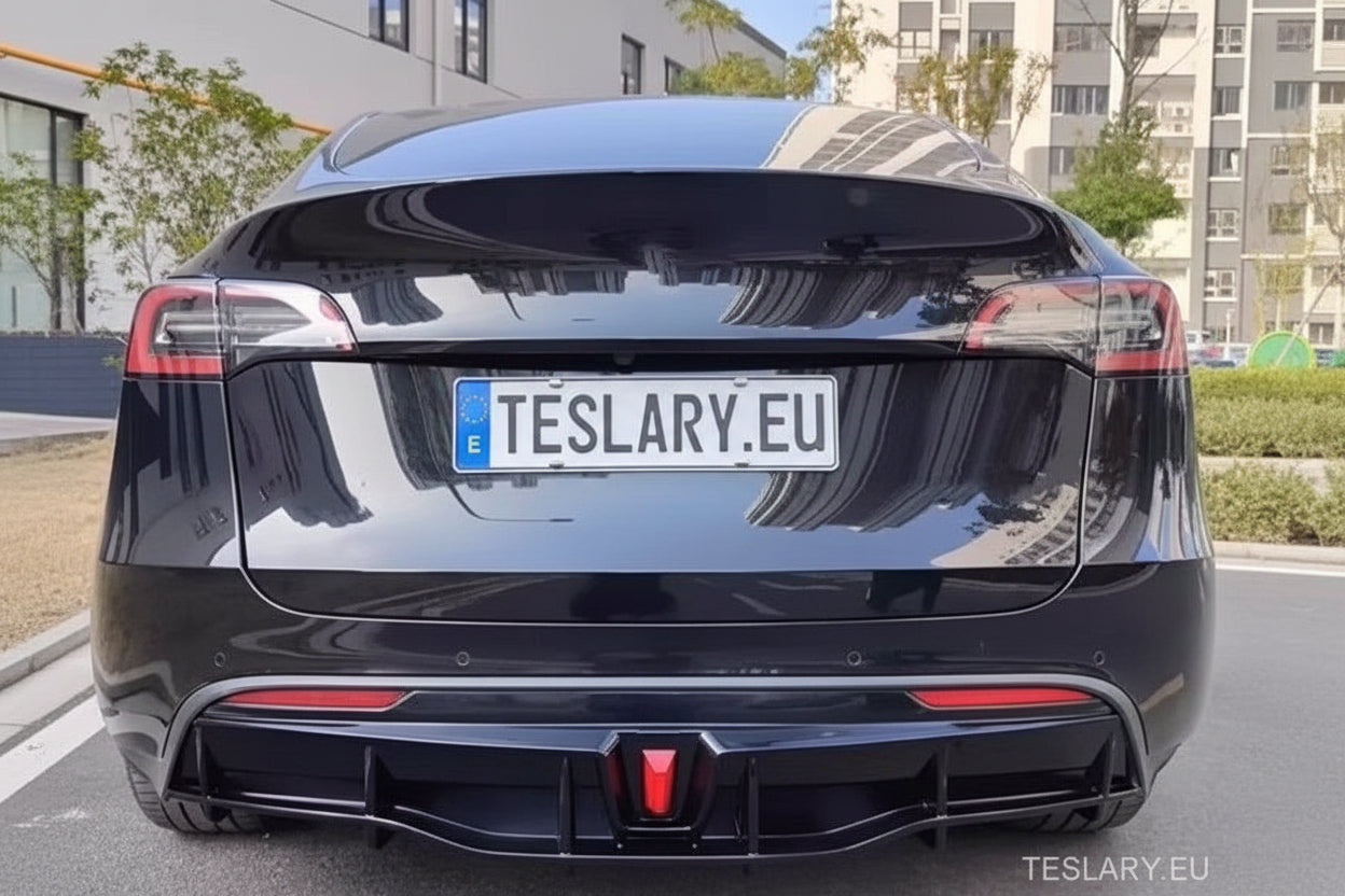 TESLA MODEL Y REAR BUMPER DIFFUSER ABS CUSTOM FIT - TESLARY Tesla Shop Accessories Europe Nederlands Dublin Cork Ireland Deutschland Espana Alicante France Italia