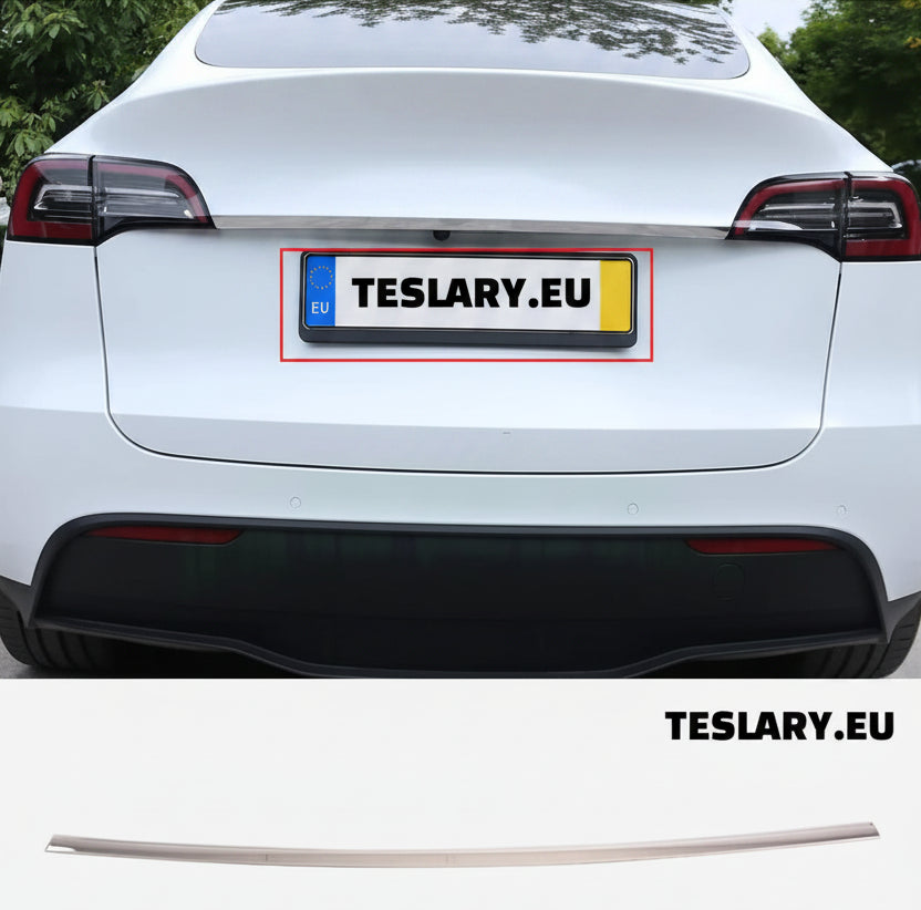 Tesla Model Y Trunk Chrome Protective Strips - TESLARY Tesla Shop Accessories Europe Nederlands Ireland Deutschland Espana Alicante France Italia