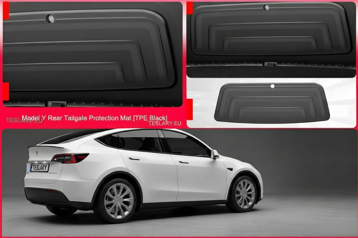 Tesla Model Y Trunk Door Premium TPE Heavy Duty Protective Mat - TESLARY Tesla Shop Accessories Europe Nederlands Ireland Deutschland Espana Alicante France Italia