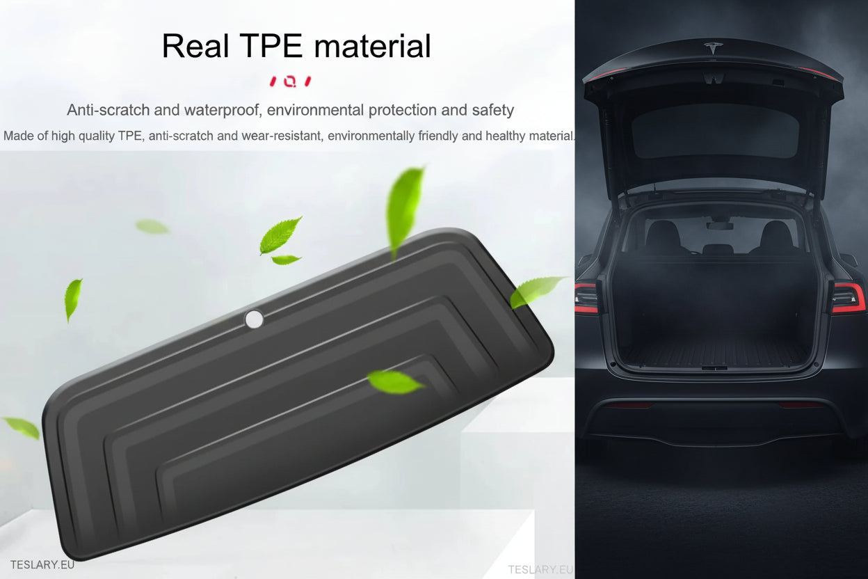 Tesla Model Y Trunk Door Premium TPE Heavy Duty Protective Mat - TESLARY Tesla Shop Accessories Europe Nederlands Ireland Deutschland Espana Alicante France Italia