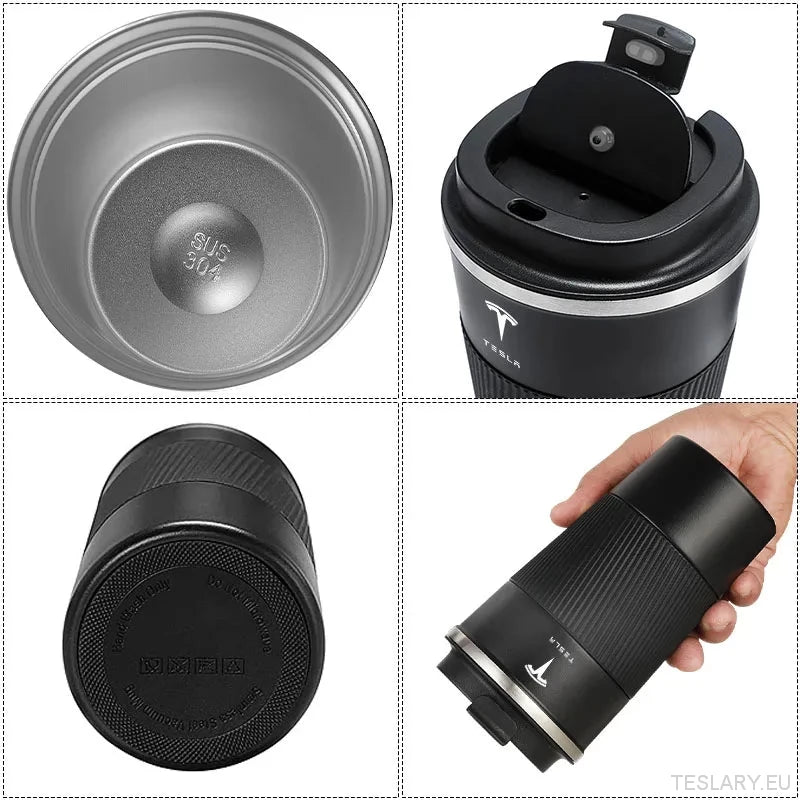 Tesla Series Stainless Steel Thermal Mug with Tesla Logo - TESLARY Tesla Shop Accessories Europe Nederlands Dublin Cork Ireland Deutschland Espana Alicante France Italia