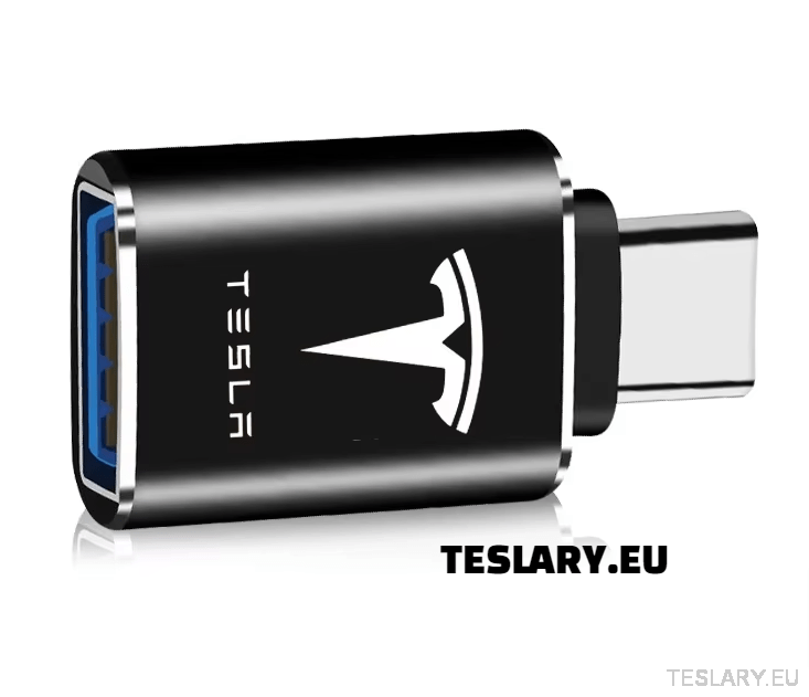 Tesla USB TYPE C to USB Adapter for Model 3 Y S X LOGO - TESLARY Tesla Shop Accessories Europe Nederlands Dublin Cork Ireland Deutschland Espana Alicante France Italia