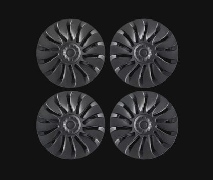 TESLA MODEL Y 19" FULL COVERAGE UBERTINE STYLE HUBCAPS - - GUN METAL GREY
