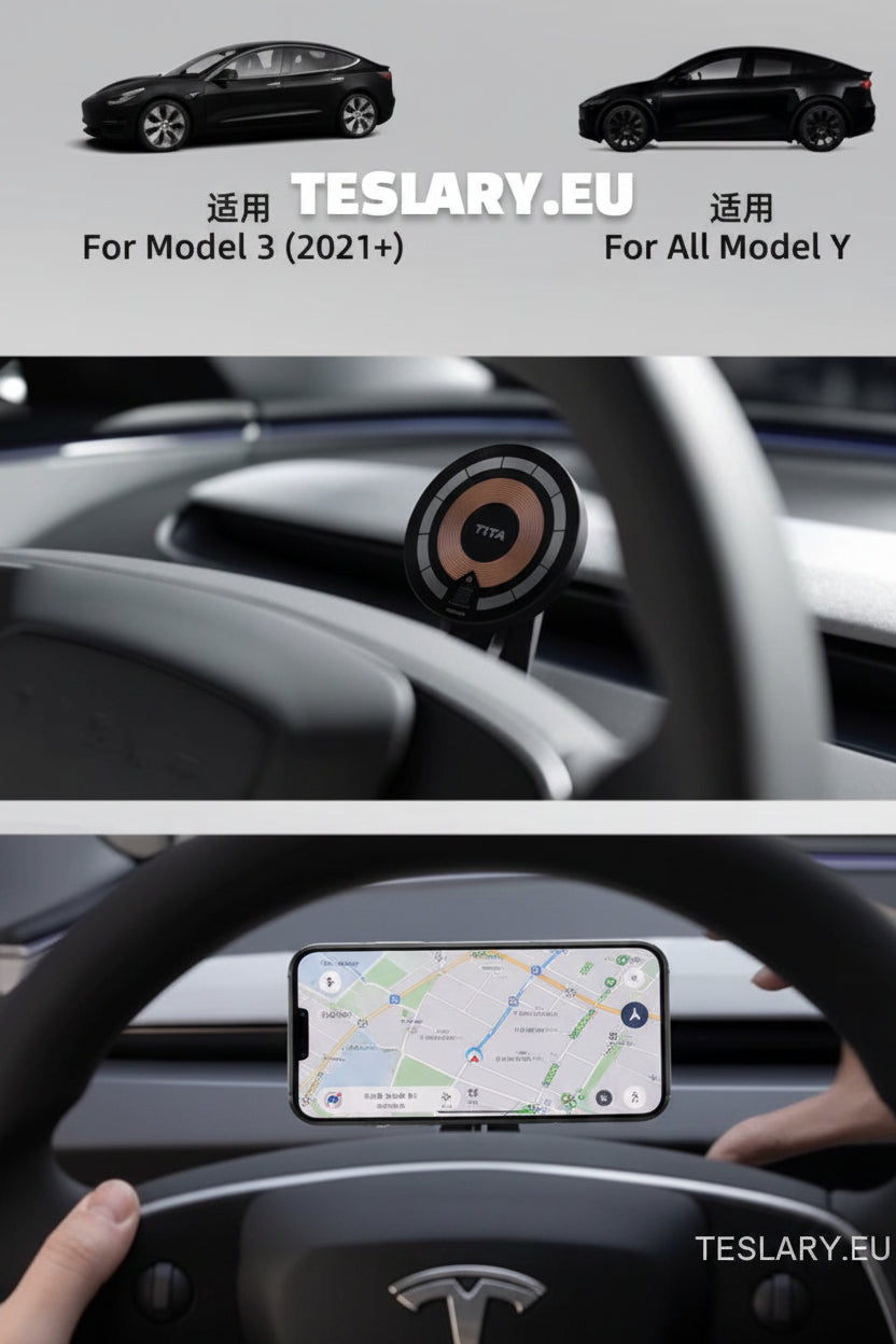 Tita Magnetic Phone Mount for Tesla Model 3 , Y and 3+ Highland - TESLARY Tesla Shop Accessories Europe Nederlands Ireland Deutschland Espana Alicante France Italia