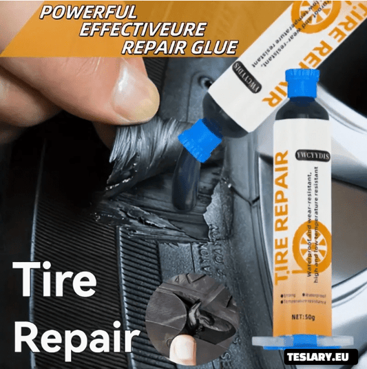Tyre Repair Glue with Scraper - Quick Fix for Small Holes & Cracks, Suitable for All Rubber Tires, Easy Application, Restores Appearance - TESLARY Tesla Shop Accessories Europe Nederlands Dublin Cork Ireland Deutschland Espana Alicante France Italia