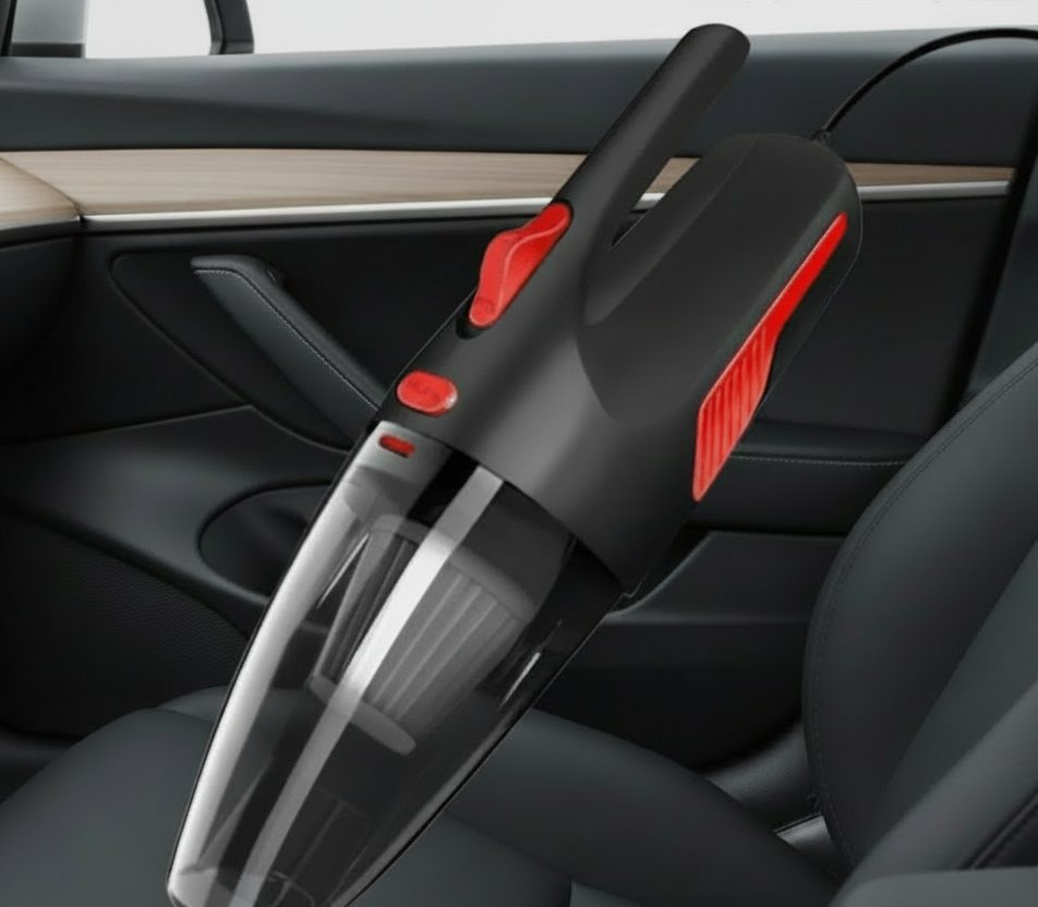 Vacuum Wired High Power Suction with Attachments Handheld Light Weight Black - TESLARY Tesla Shop Accessories Europe Nederlands Dublin Cork Ireland Deutschland Espana Alicante France Italia