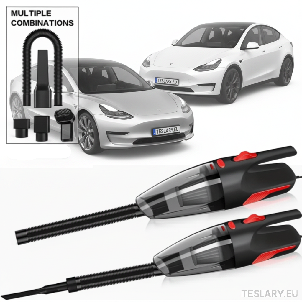Vacuum Wired High Power Suction with Attachments Handheld Light Weight Black - TESLARY Tesla Shop Accessories Europe Nederlands Dublin Cork Ireland Deutschland Espana Alicante France Italia