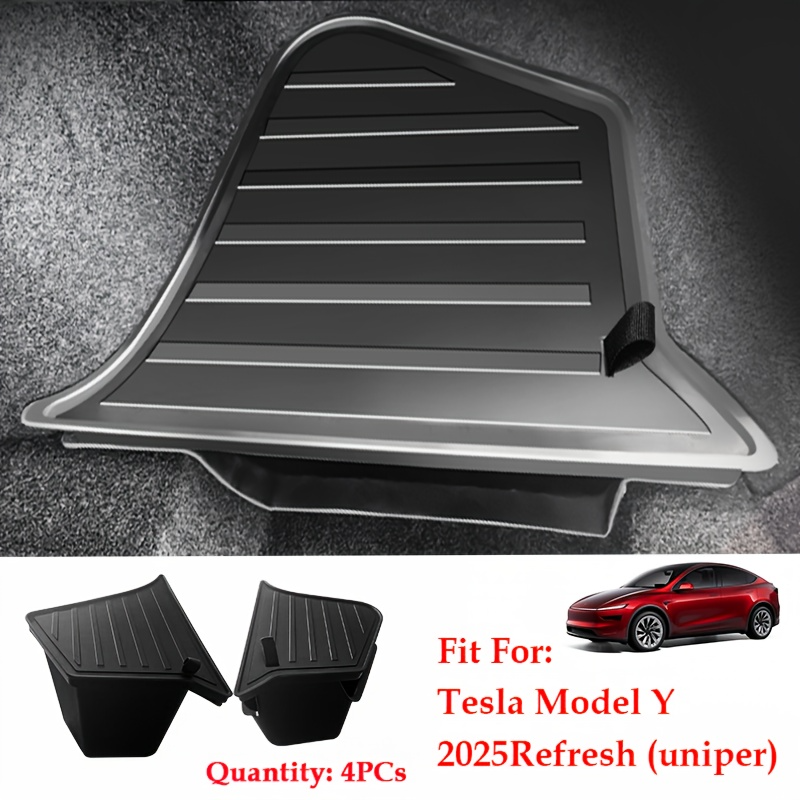 Trunk Storage Bins for TESLA Model Y Juniper with Lids to Match Trunk or TPE