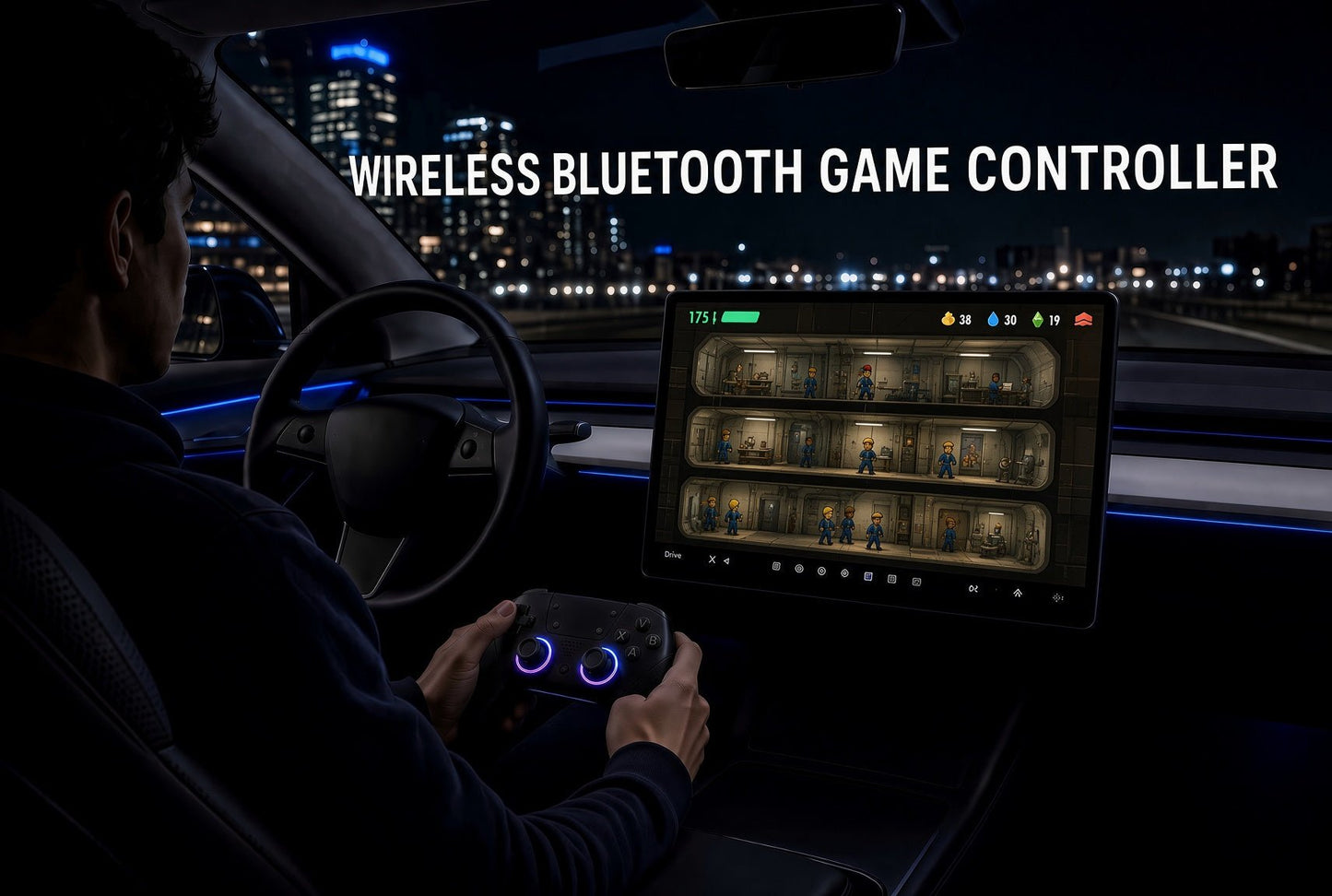Wireless Gaming Controller Suitable for Tesla Model 3 , Model Y , Model 3 Highland or Model Y Juniper ( Rechargable ) - TESLARY Tesla Shop Accessories Europe Nederlands Dublin Cork Ireland Deutschland Espana Alicante France Italia